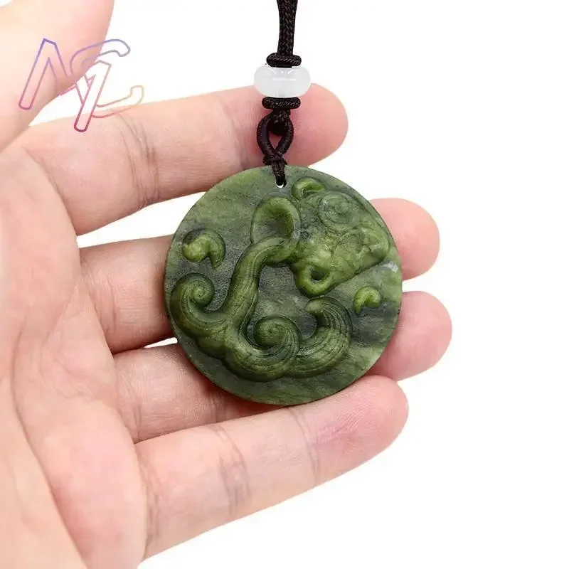 Grass Green Natural Jade Jesus Angel Cross Pendant Necklace Real Jewellery Fashion Gemstone Charm Amulet Gifts for Women Men