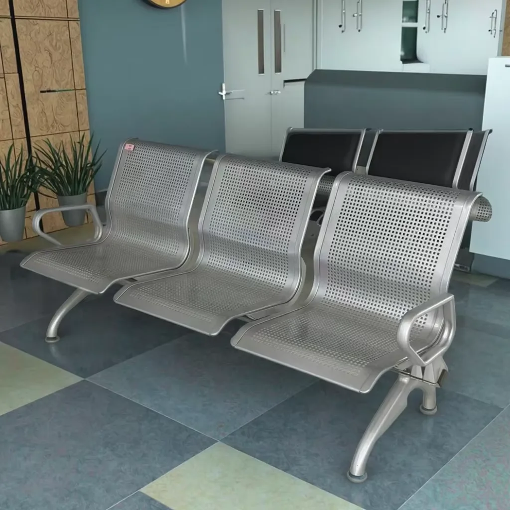 Factory Wholesale Hospital Waiting Room Chairs 3-seater Airport Stainless Steel Waiting Chair
