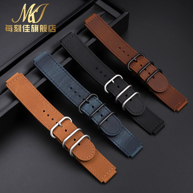 Ремешок из воловьей кожи в винтажном стиле для маленького квадратного браслета Casio, Женский/Фотогалерея, A159, A158, A168, F91, ремешок для часов 18 мм