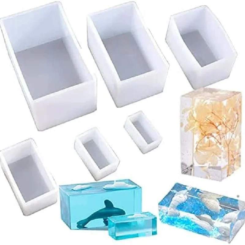 11Pcs Silicone World Cube Mold Set Crystal Epoxy Resin DIY Jewelry Pendant Storage Tray Candle Making Tool Kit