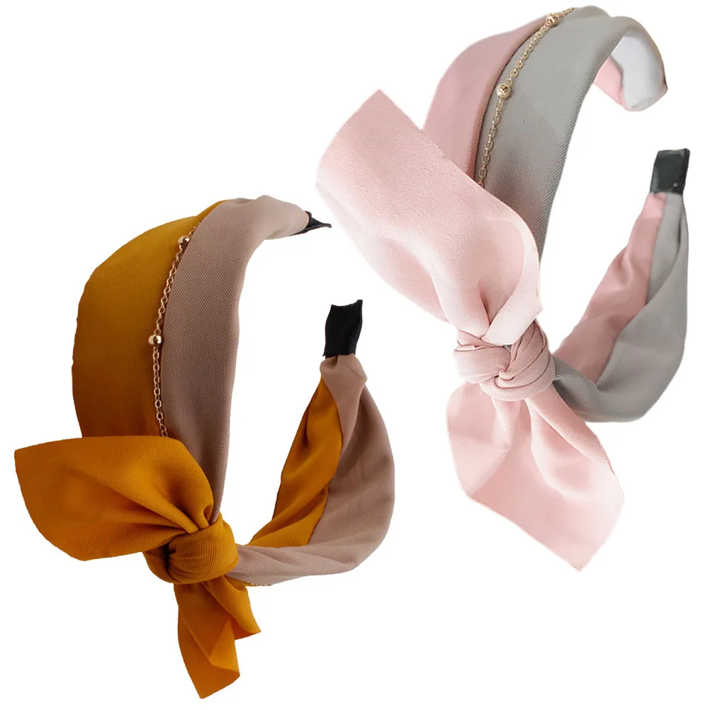 

2Pcs HairB ButterflyHeadb s AdorableHeadwrap Hoops StripePattern Accessories Ribbon Comfortable Breathable WomenHeadb s Yoga