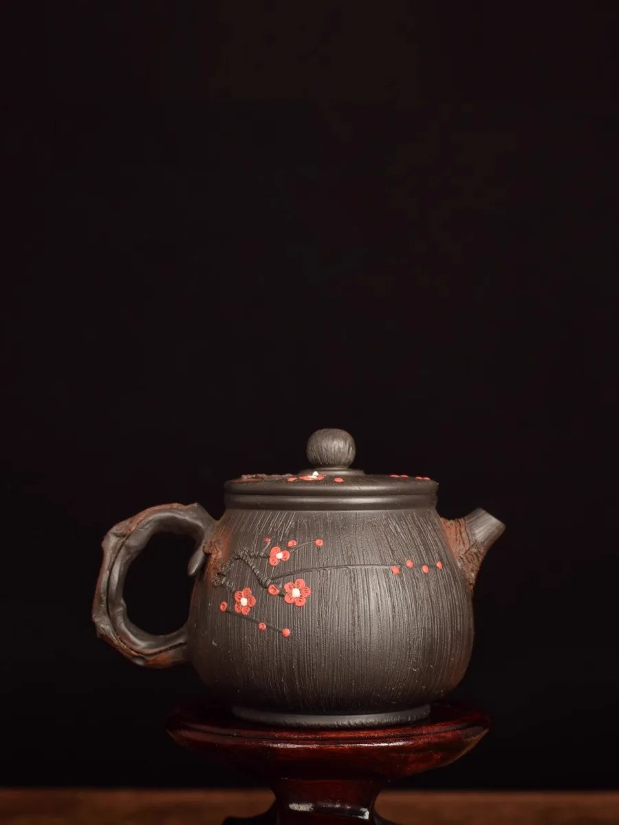 Yunnan Jianshui Purple Pottery Teapot Plum Blossom Root Art Xishi Teapot Pure Handmade Purple Clay Teapot Antique KungFu Tea Set