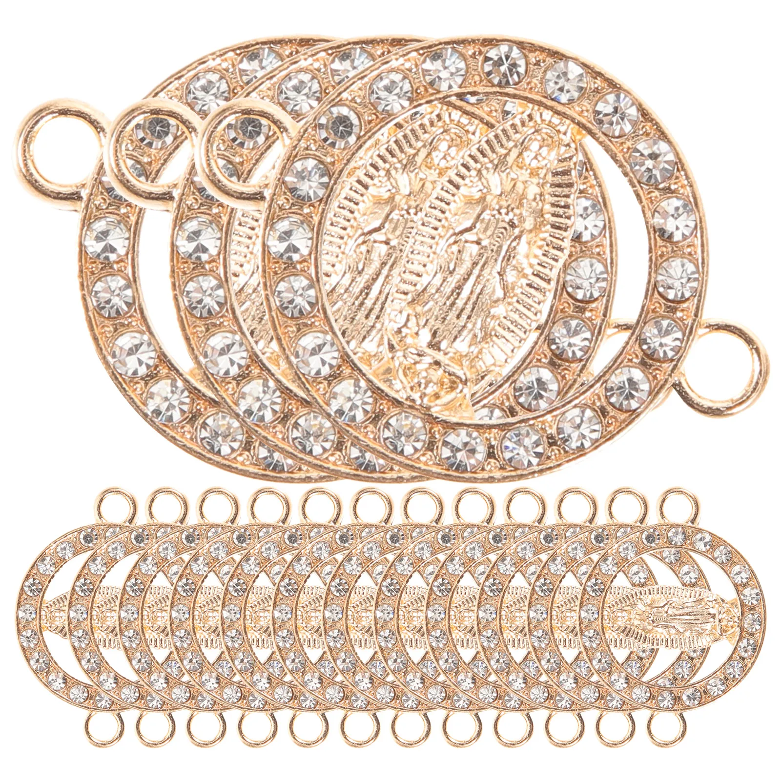 

Virgin Mary Pendants Alloy Charms Rhinestone Pendant Connection DIY Necklace Bracelet Craft Hoops Jewelry Accessories Mini