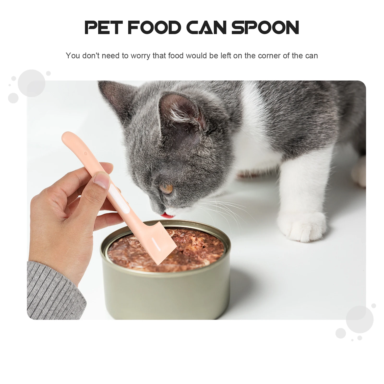 

2 Pcs Pet Food Mixing Spoons Durable ABS TPR Quick Open Wet Dry Canned Spoon Feeding Supplies Practical Lever H Easy Dig Out