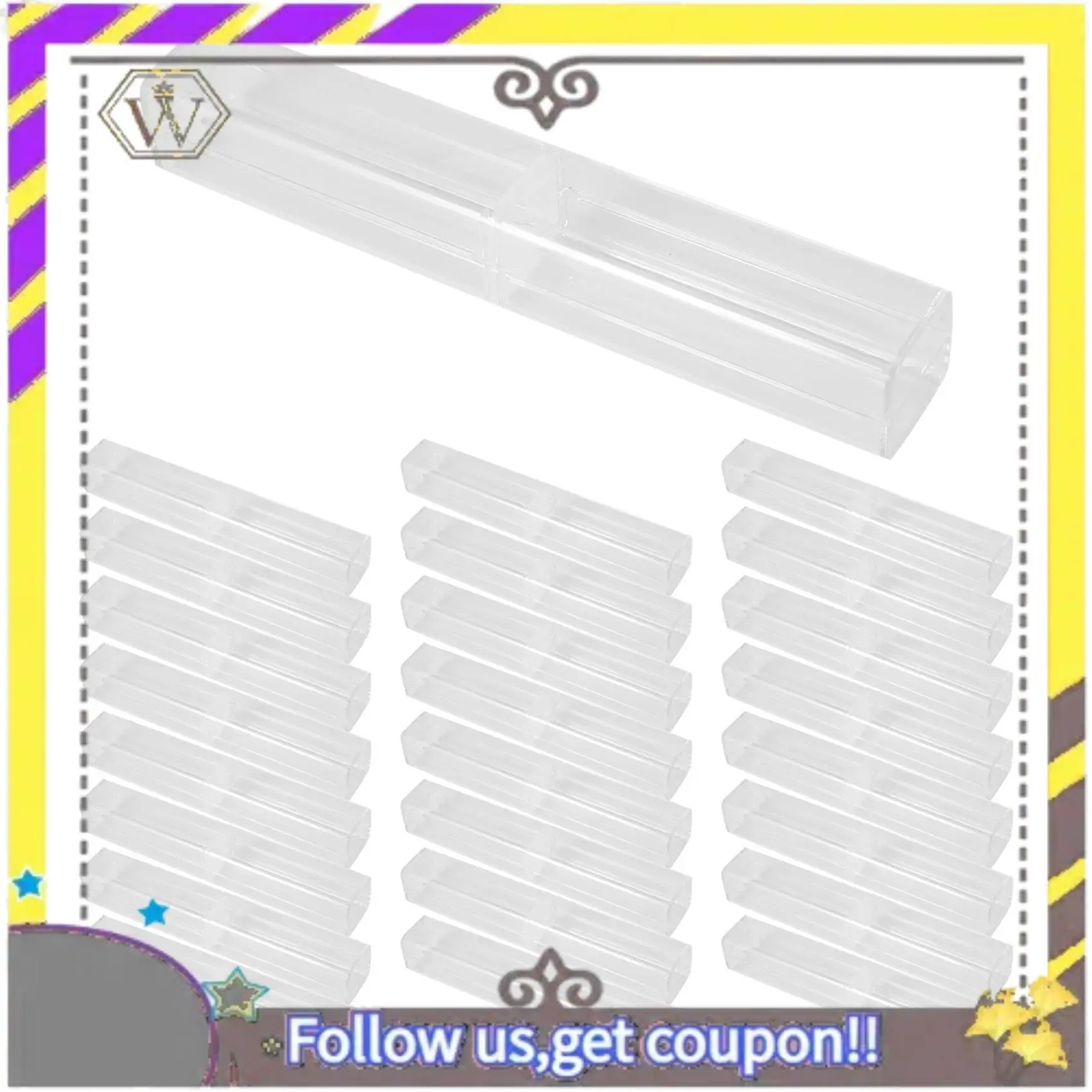 

New 25Pcs Plastic Clear Pen Case Gift Empty School Office Collection Set Pen Container Storage For Father's Day Mother's Day