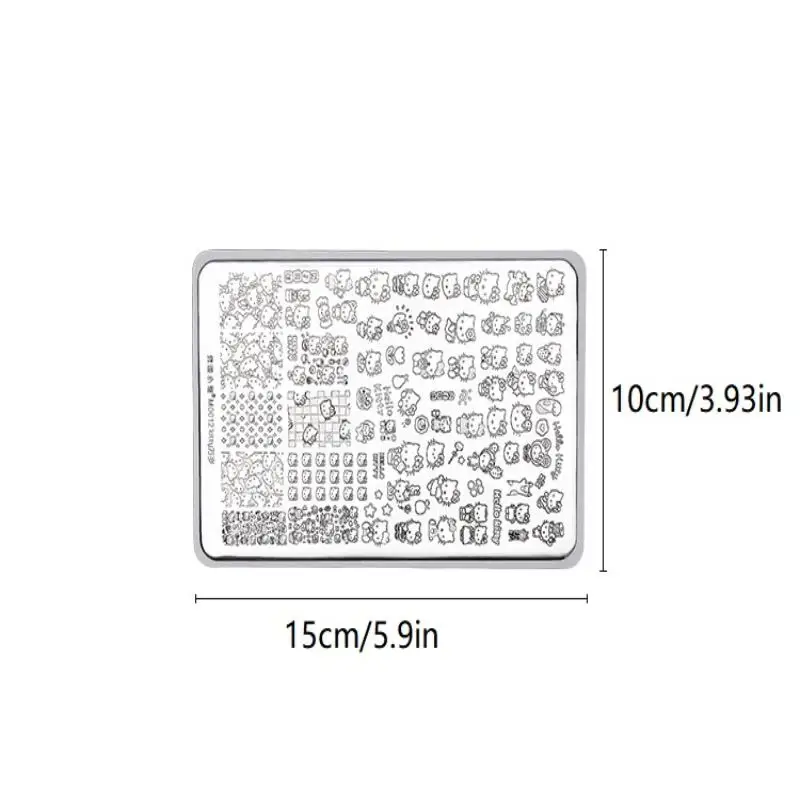 1PC Cartoon Hello Kitty Nail Art Stamping Piastra Adesivo Stile giapponese Kitty Cat Immagine Modello di stampa per unghie Strumenti per manicure fai da te