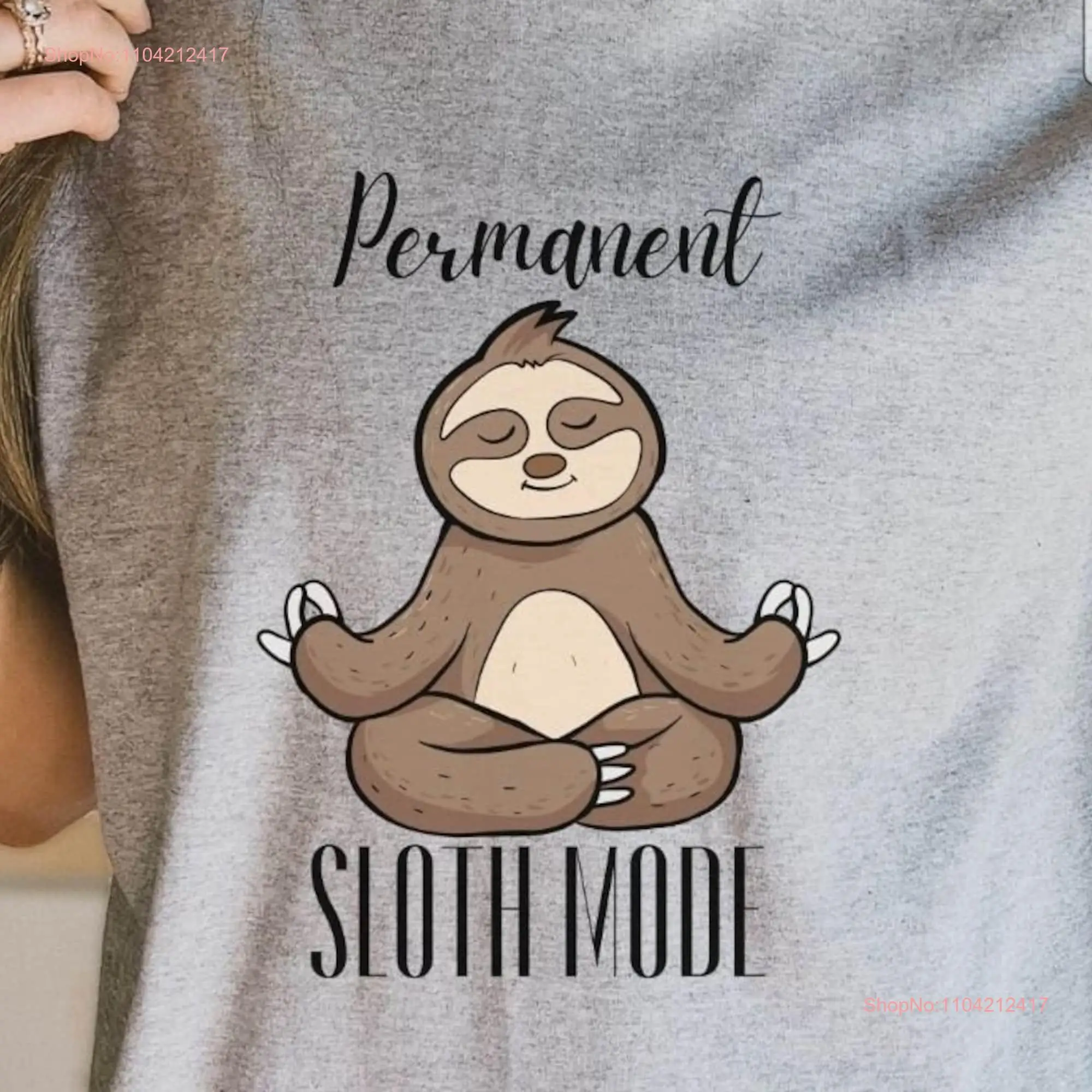 Permanent Sloth Mode Heavy Cotton T Shirt long or short sleeves