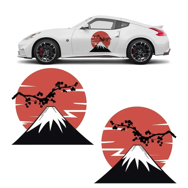 Mountain Sunset Car Decal Livery 2 Piece Set Limited Edition Exclusively Designed In-house And Printed On Premium Vinyl Decorate