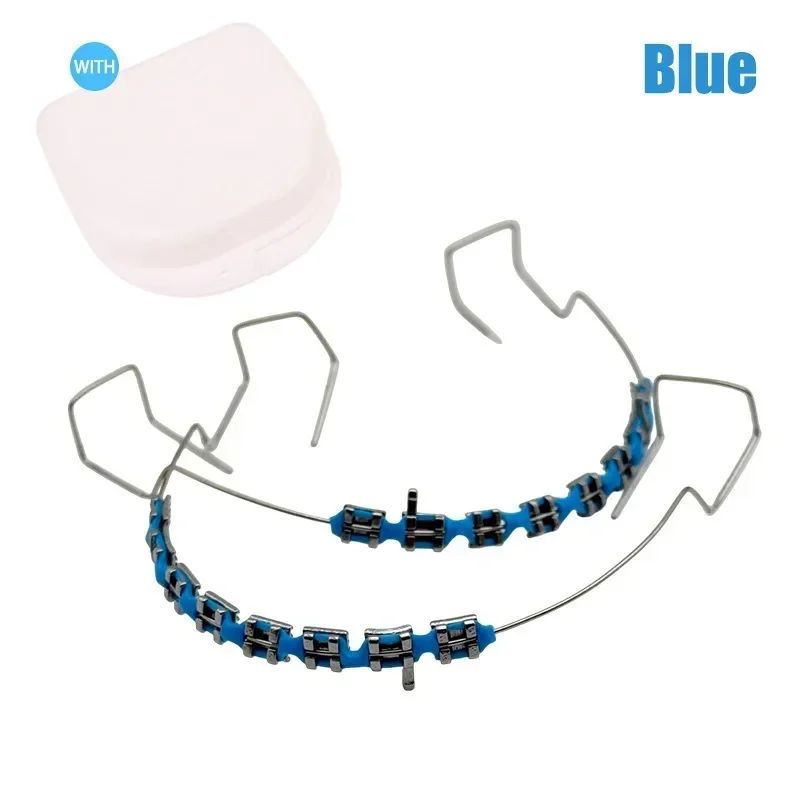 1 Paar Neue Bunte Temporäre Zahn-Dekorationen mit Box, Metall-Draht-Orthodontische Ligatur-Bänder & Künstliche Zahnspangen-Brackets in Hoher Qualität – Detail 1