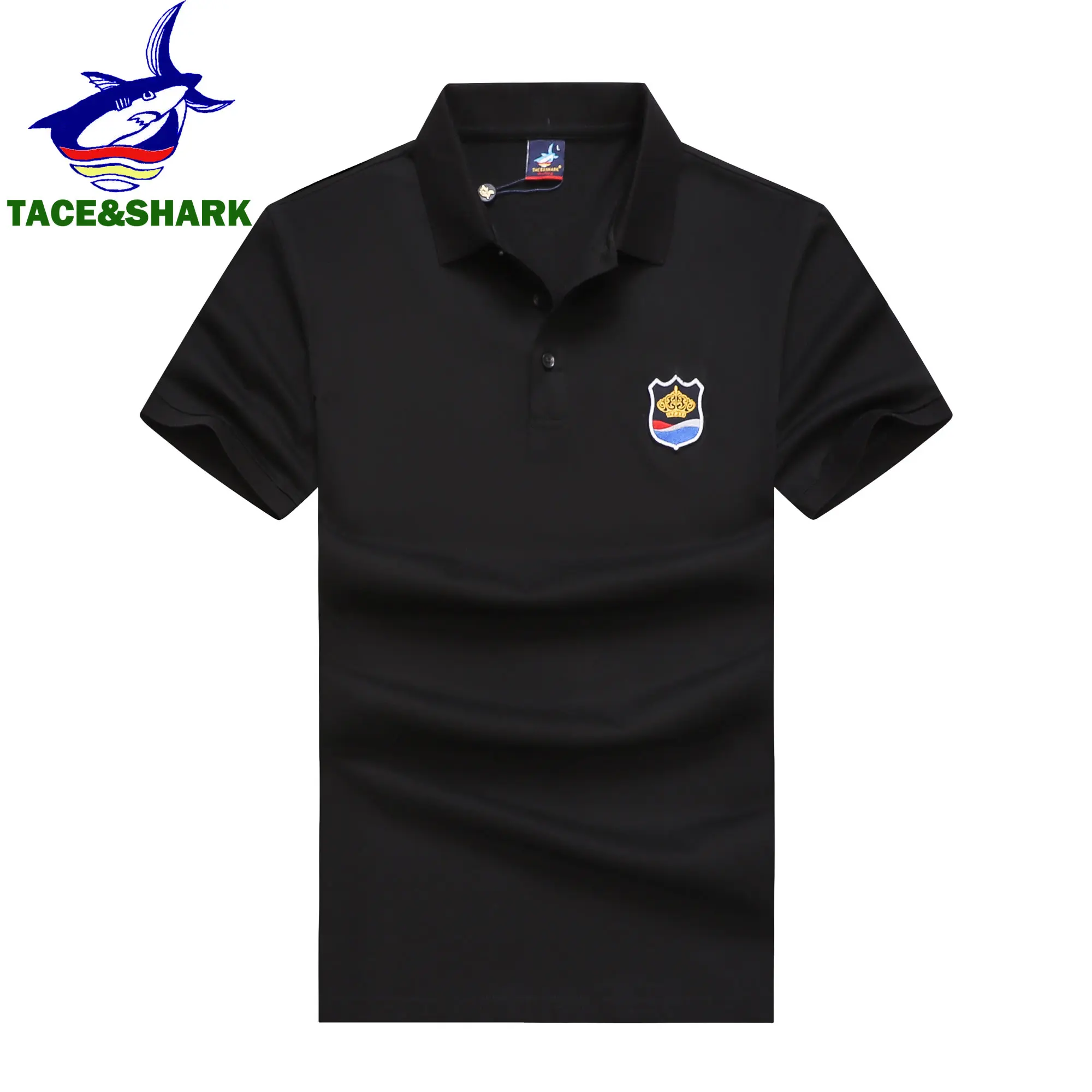 

TACE&SHARK 2023 Summer Fashion Solid Color Polo Shirt Men Shark Polo Shirt Casual Brand Business Short Sleeve Top Clothing 3XL