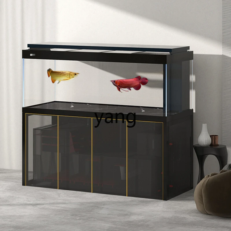 Yjq Fish Tank Large Living Room Home Ecological Office Fish Tank Super White Tank Customized Change Water