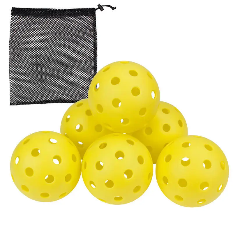 6Pieces,40 Holes Injection Molded & 48 Holes Rotomolded Pickleball Balls,Franklin Style Professional Training Pickleball Set 2