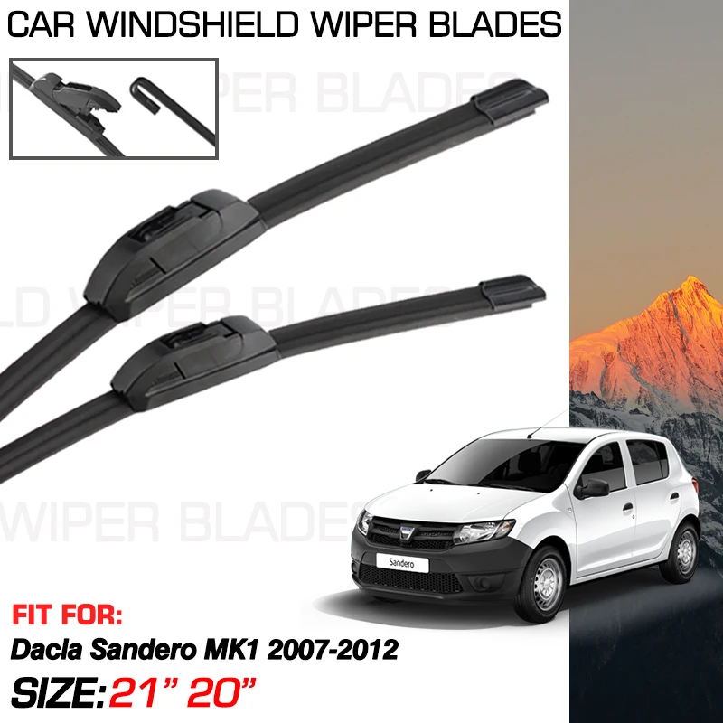 

Car Wiper Blades For Dacia Sandero I Renault Sandero MK1 2007-2012 2011 2010 2009 2008 Accessories Windshield Washer Brush Parts