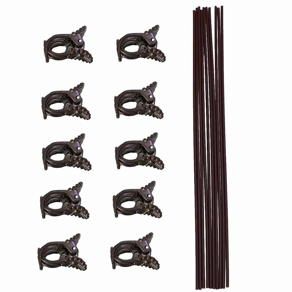 

20 Pcs Plant Fixing Clips Gardening Support Climbing Vine Iron Pipe Clamps Accessories Bracket Set 40cm PP Material