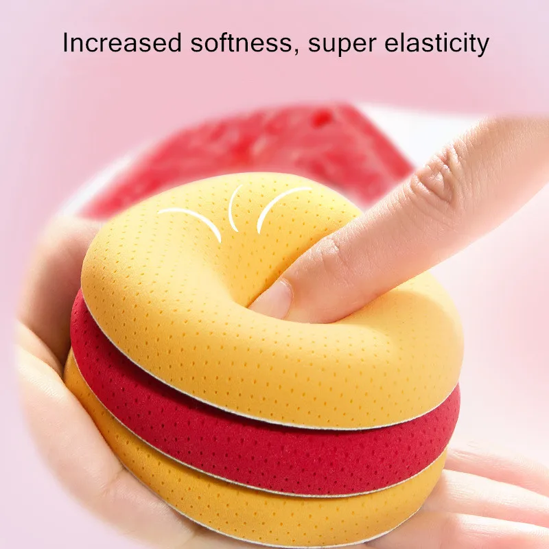 2PCS Cute Fluffy Foundation Powder Puff Super Soft Marshmallow Makeup Blender Sponge Wet Dry Dual Use Applicator Cosmetic Tool