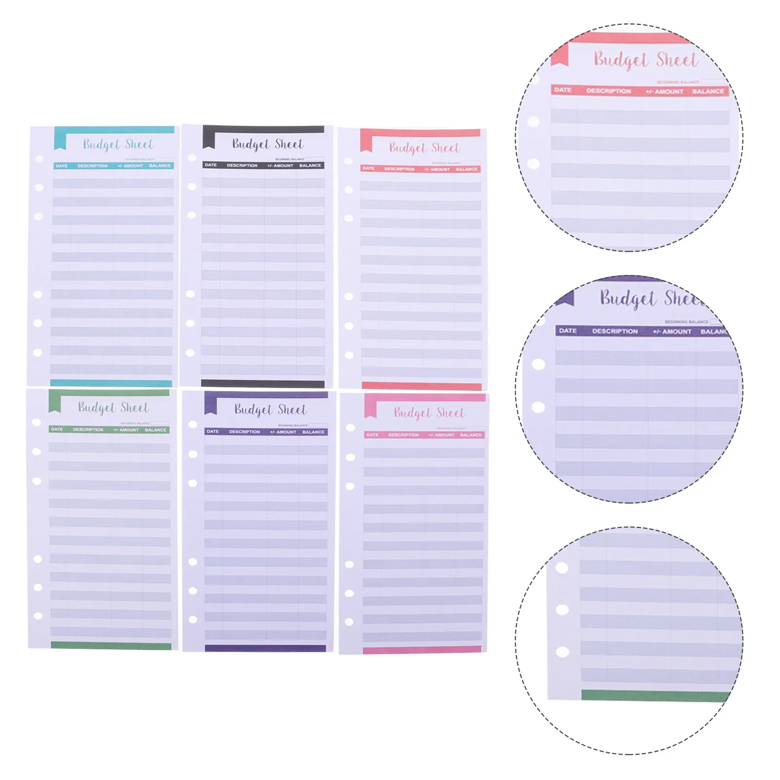 Lot de 12 feuilles de budget, cartes de suivi des dépenses, papier de budget portable pour la planification des finances personnelles, organisateur de trésorerie