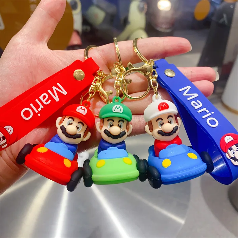 1pcsCartoon cute car forMario keychain, bag hanger, car keychain toy promotional small gift