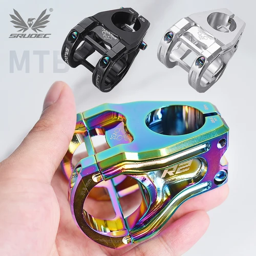 Imagen 1 del producto KRSEC MTB Power Stem bicicleta de montaña puente longitud 35mm vástago corto ángulos negativos elevador 34mm piezas de ciclismo