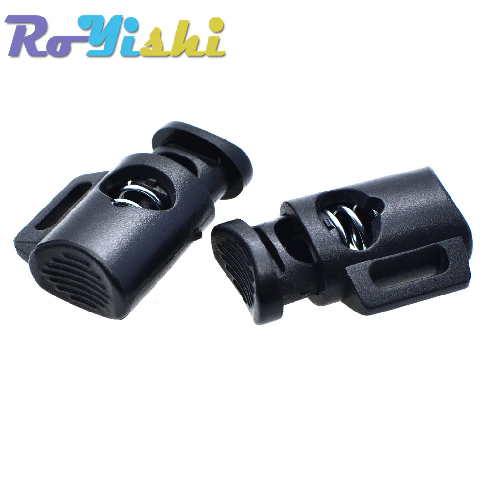 10 Pcs/Pack Cord Lock Cylinder Barrel Toggle Stopper Plastic Black 26.5mm*18mm*10mm