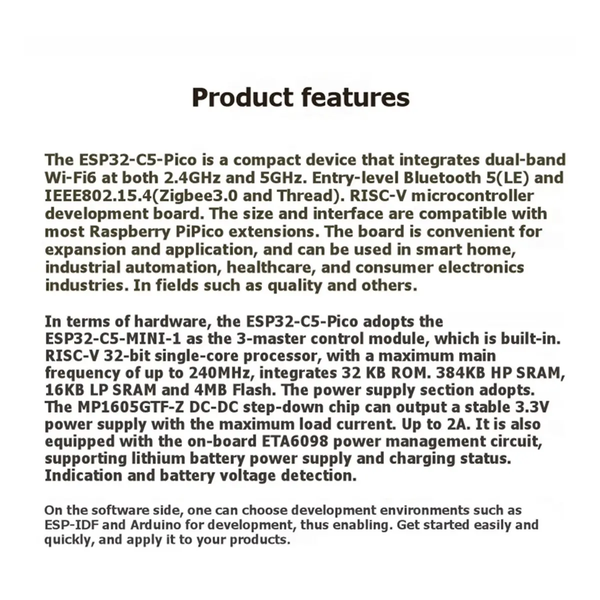 -C5--M Dual-Band Development Board Onboard Antenna Version WiFi 6 BLE5 -C5--1 Module Soldered Headers