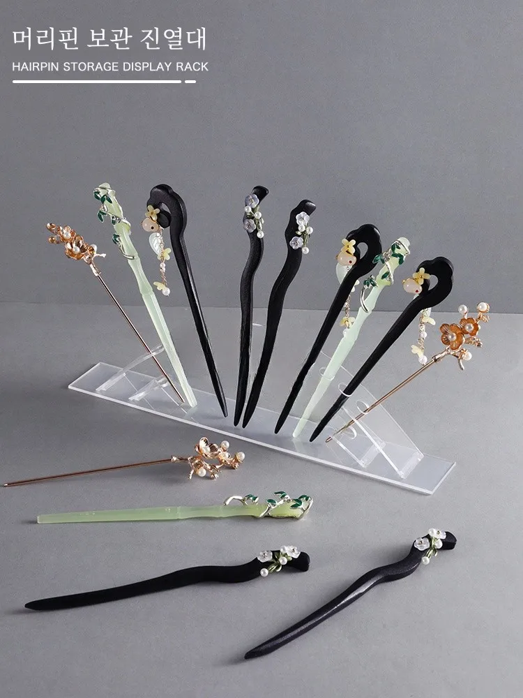 Hairpin Storage Box Acrylic Transparent Antique Headdress Hairpin Artifact Brush Handmade Accessories Pen Holder Display Shelf