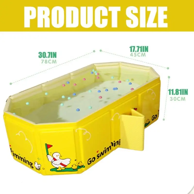حوض استحمام للأطفال قابل للطي، موفر للمساحة، هيكل قوي من مادة PVC، ميزة الجفاف السريع مع قاعدة مضادة للانزلاق، تخزين سهل 4XBC #6