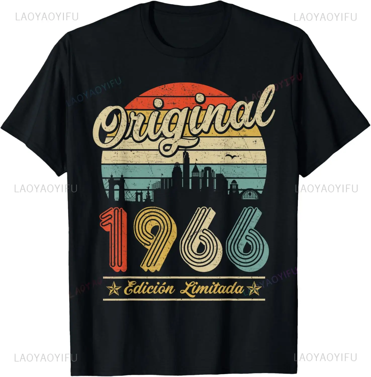 Original 1966 Vintage Spanish 58th Birthday Limited Edition T-Shirt Retro Casual Fashion Loose 60s Man Tshirt Short Sleeve Tees