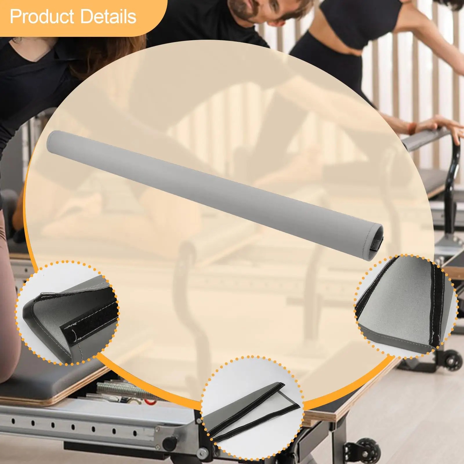 غطاء شريط آلة البيلاتيس المصلح، غطاء مقود القدم لمعدات البيلاتيس باللون الرمادي #5