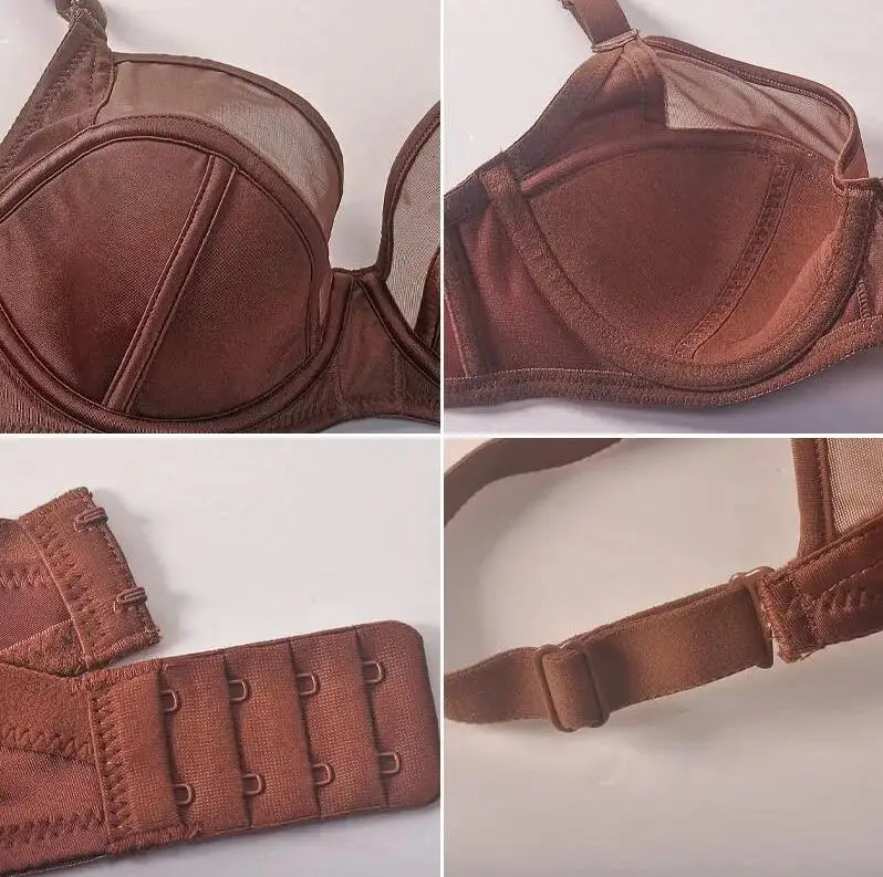 Sutiãs Minimizador de Malha de Renda para Mulheres, Suporte Figura Completa, Underwire, Lingerie Feminina, Plus Size, 34, 36, 38, 40, 42, 44, C, D, E