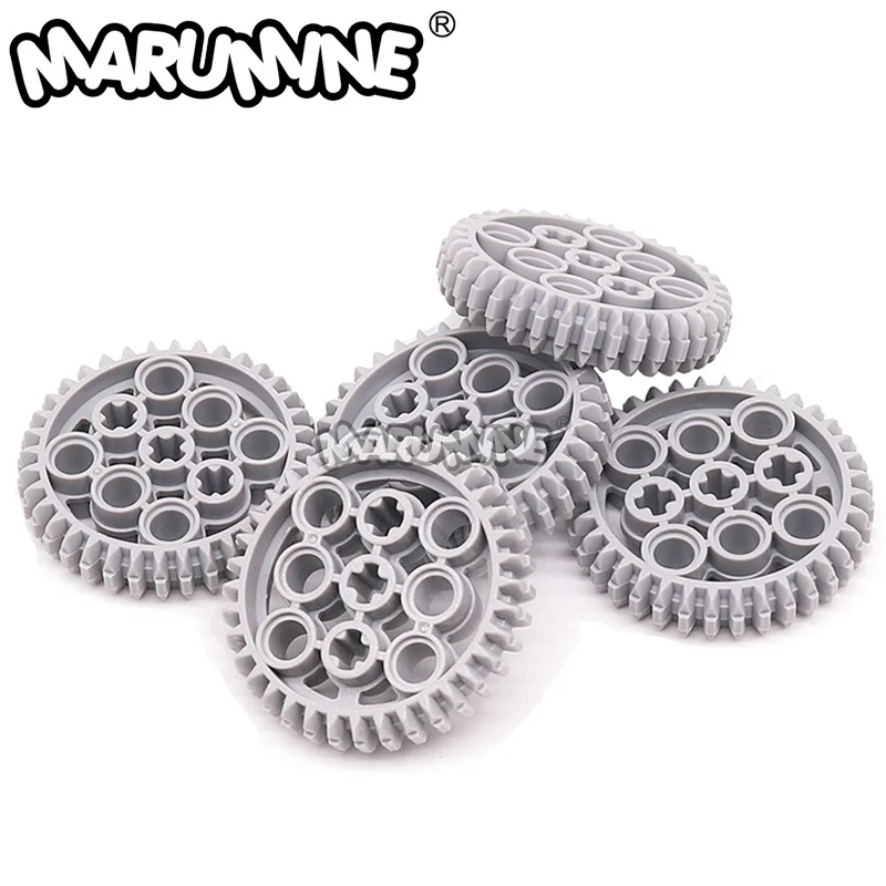 Marumine 10PCS 36 Tooth Double Bevel Gear 32498 Technology Building Block MOC Compatible Automobile Speedboat Assembly DIY Parts