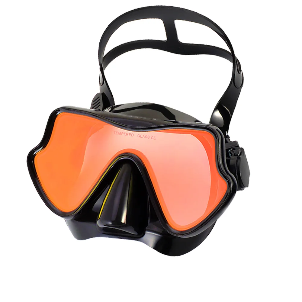 Snorkel Diving Mask Swimming Goggles Silicone Skirt Scuba Mask With Colorful Lens Tempered Glass Wide View For Adult Youth