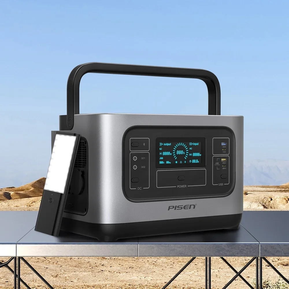 Pisen New Energy Lifepo4 Battery Storage Systems 230V 50Hz 1000W Lithium Portable Outdoor Mobile Power Station With Solar Panel