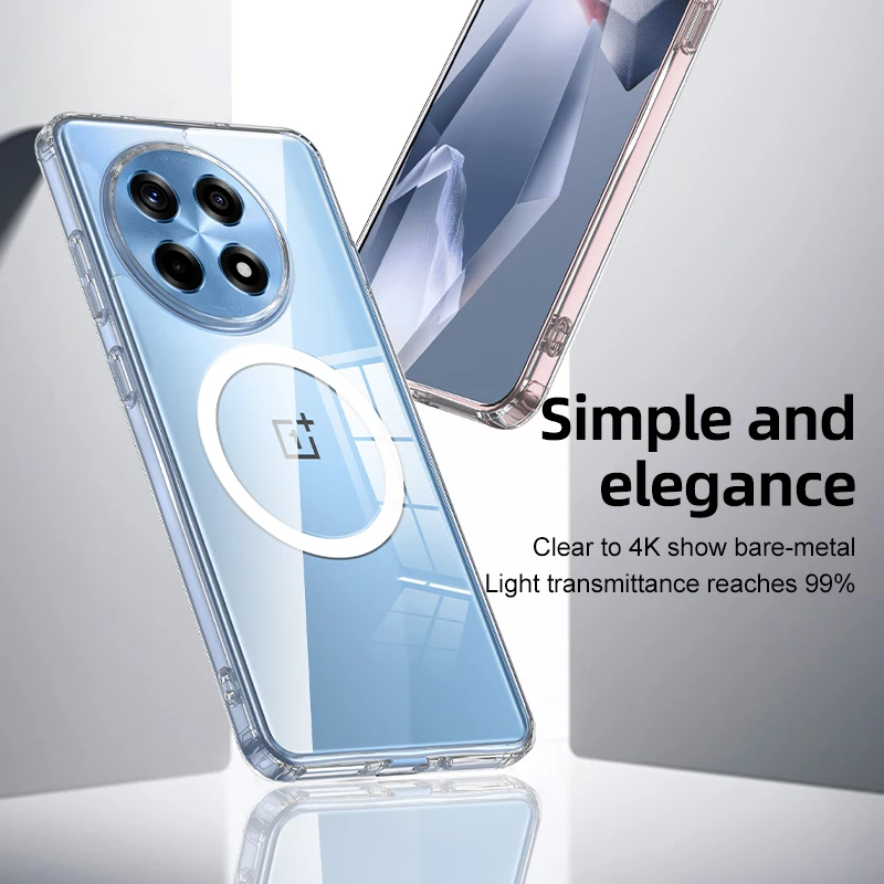 Case For Oneplus 13R 13 12 12R Ace5 Pro Ace3 Acrylic Matte Magsafe Wireless Charger Cover For One Plus 13 R Bumper Funda Shell