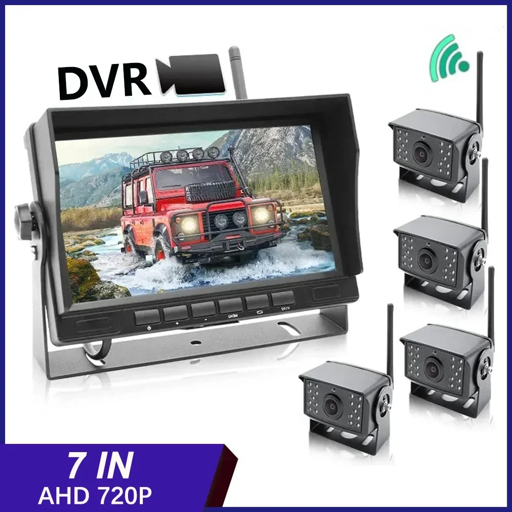 

7 inch Wireless Truck DVR IPS Monitor With AHD 1280*720P Night Vision High Definition Wifi Camera Support SD card