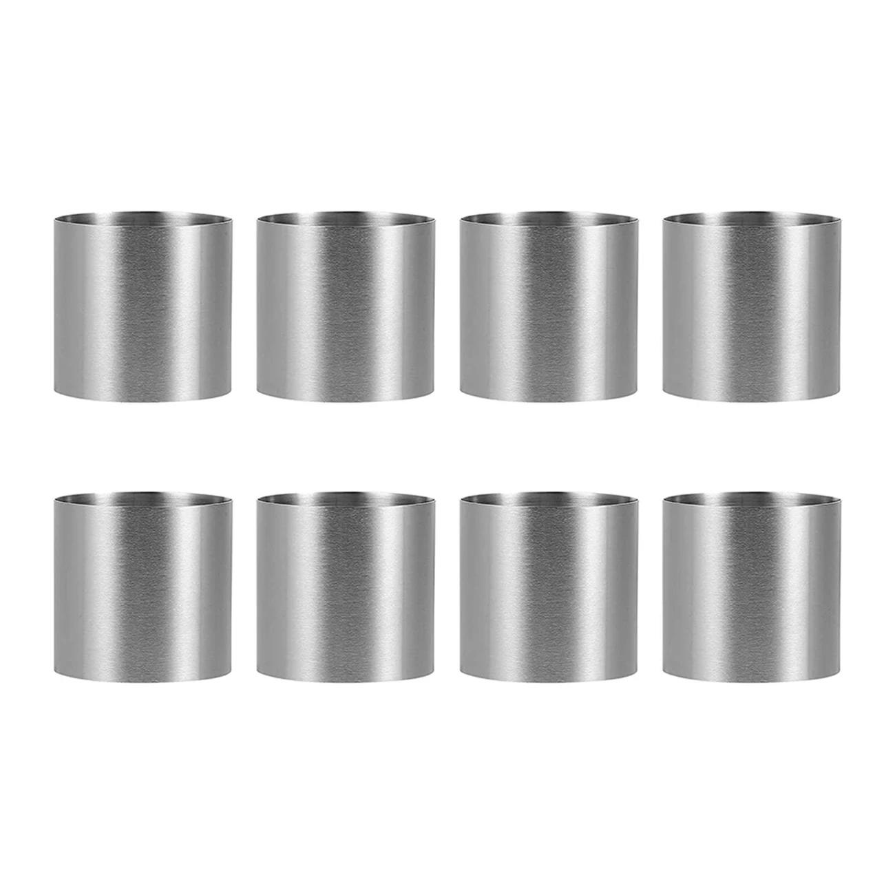 8 Pieces Stainless Steel Mousse Rings Round Biscuit Cutter Cake Mold Kitchen Baking Pastry Tool for Tart Fondant Etc