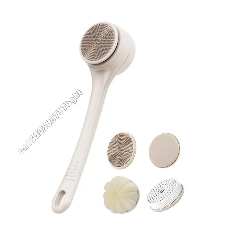 

Electric Rotating Body Shower Cleaner Brush With Double Handle for Easy Back Scrubbing Two Speed Cleaning Modes 4XFB