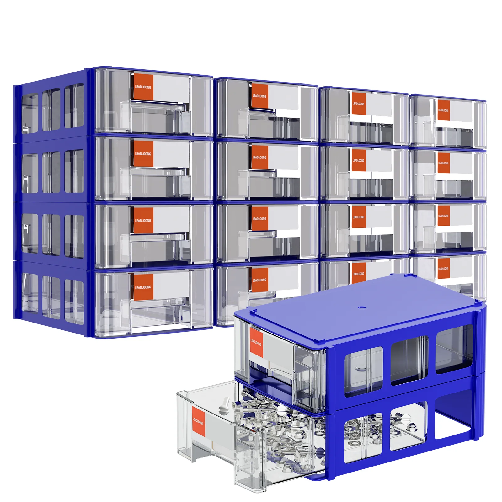 8/16pcs Plastic Mini Storage Box, Stackable Small Tool Storage Bin, Screw Parts Crafts Sewing Thread Jewelry Storage Organizer