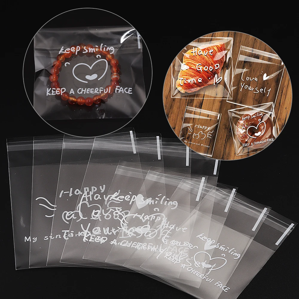 100 Stück transparente, selbstklebende Schmuckverpackungsbeutel, frischhaltend, staubdicht, wiederverschließbar, für Süßigkeiten, Kekse, Aufbewahrung, OPP-Beutel