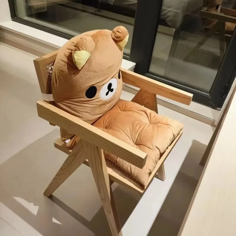 

Kawaii Rilakkuma Cushion Anime Cartoon Cute Backrest Dormitory Office Chair Cushion Sofa Pillow Christmas For Girls Gifts Toys