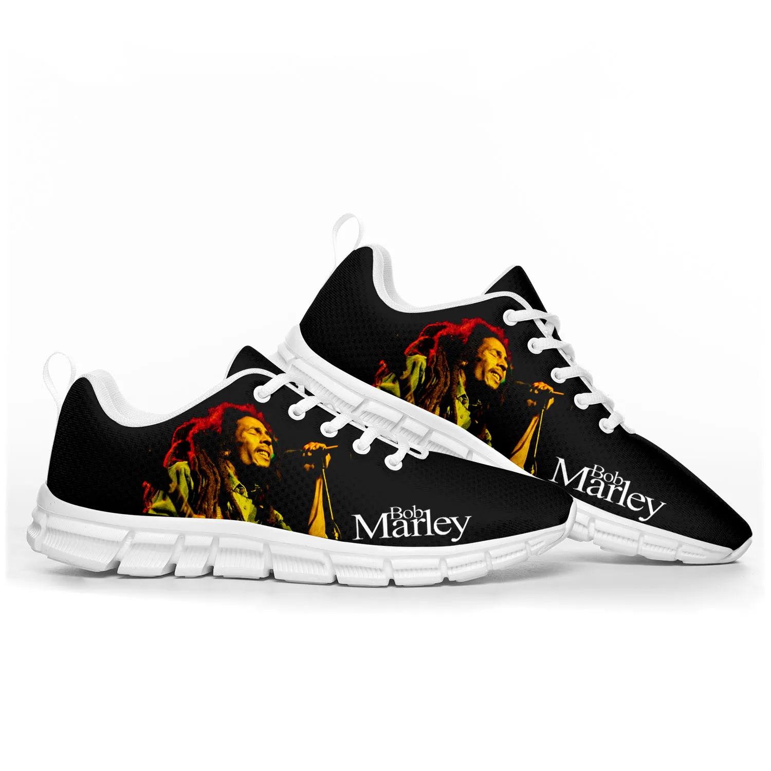 Reggae Rock Music Star Bob Marley Sports Shoes Mens Womens Teenager Kids Children Sneakers Custom High Quality Couple Shoes