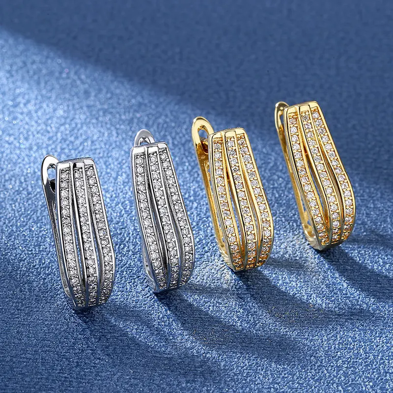 Ohrringe aus 925er-Sterlingsilber für Damen, runde Zirkon-Ohrringe, funkelnde Party, Hochzeit, Schmuck, Geschenkzubehör