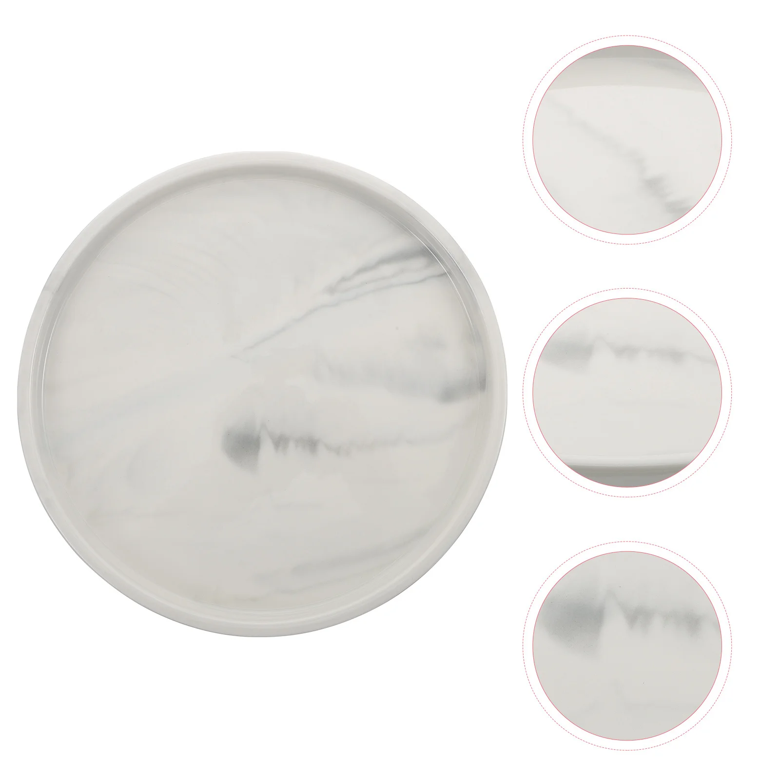 1Pcs Ceramic Jewelry Storage Tray Small Marbling Plate Multipurpose Organizer for Cosmetics Rings Watches Decorative Desktop