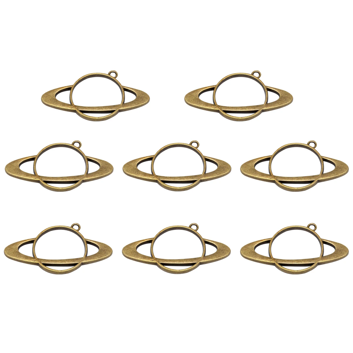 

8 Pcs Glue-drop Border Accessories Uv Resin Charms Necklace Framed Frames Pendant DIY Alloy Jewelry Making Pendants Beaded