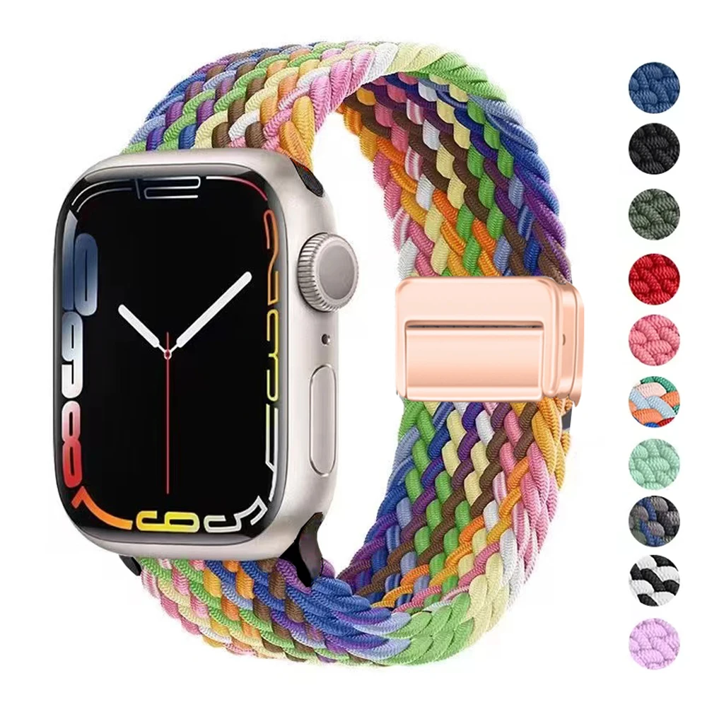 

For Apple Watch Band 44mm 49mm 40mm 45mm 41mm 38 42mm Braided solo loop correa Bracelet iWatch series 8 7 6 5 4 3 SE Ultra Strap