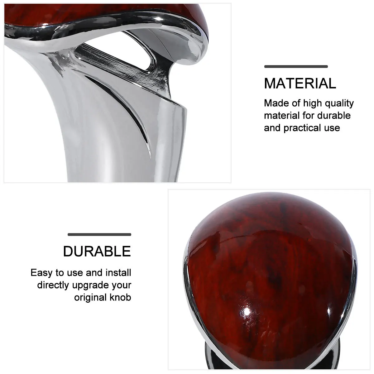 

Automatic Transmission Gear Knob Light Brown Silver Durable Plastic Car Shifter Handle Replacement For Auto Lever Knob