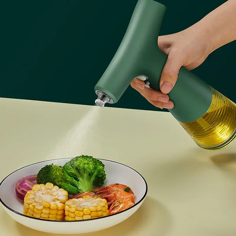 Electric Oil Spray Bottle Sprayed Olive Oil Mist Household Artifact Kitchen Barbecue Edible Oil Spray Pot Glass Jar