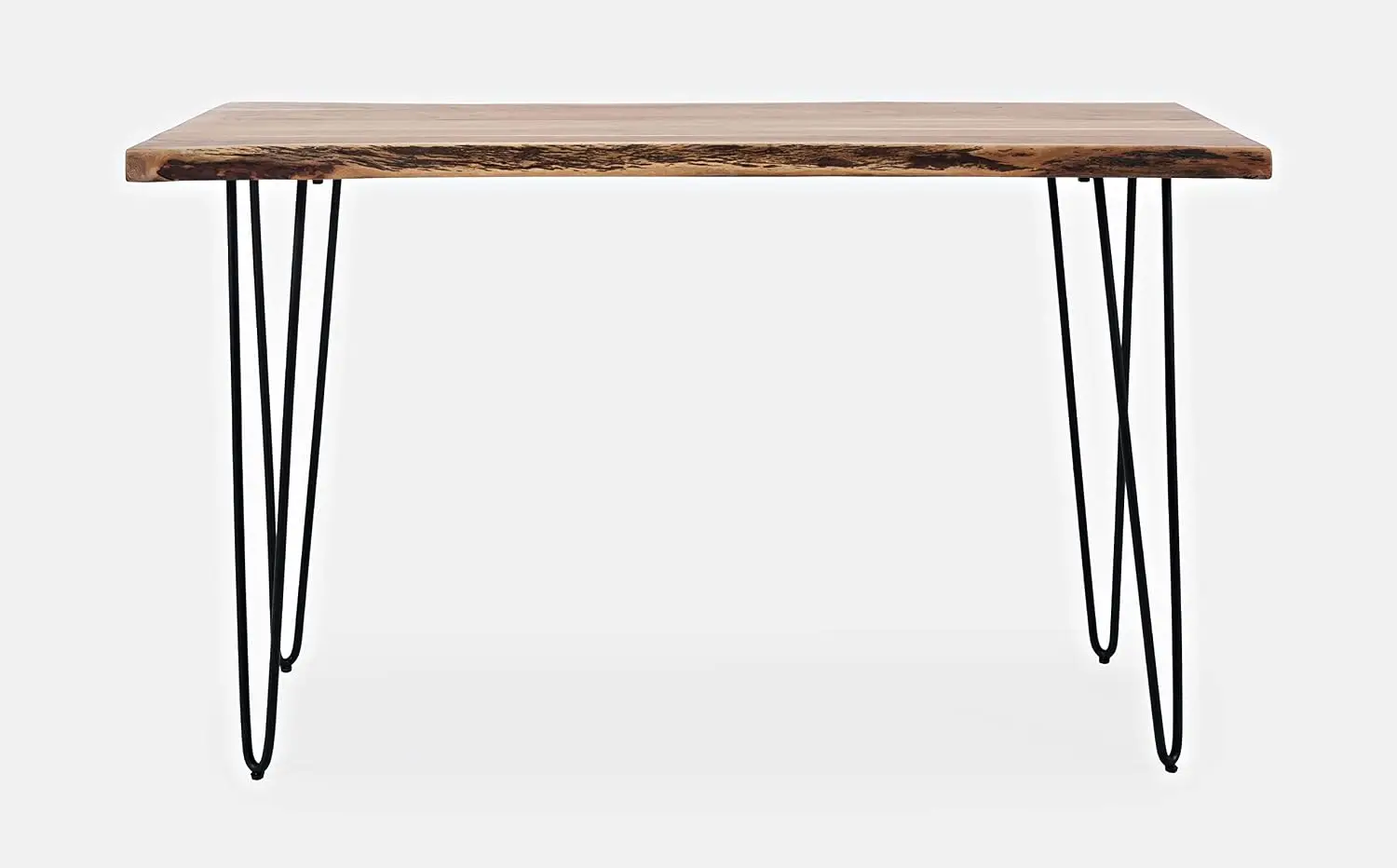 Solid Acacia Wood Console Sofa Table 50 Inch with Iron Legs for Living Room Entryway Narrow Accent, Customized