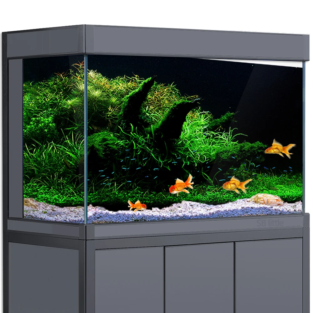 Aquarium Background Fish Tank Aquatic Plant Landscape  HD Reptile Habitat Decorations PVC Poster Sticker Printing