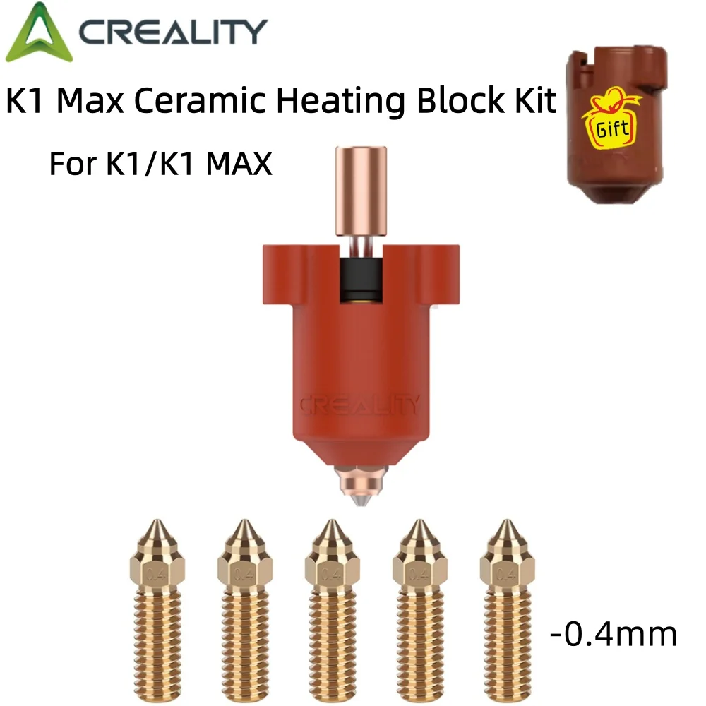 

Creality K1 Max Ceramic Heating Block Kit, 3D Printer Parts All Metal Heat High Temperature Resistance Hotend Heating Block Kit