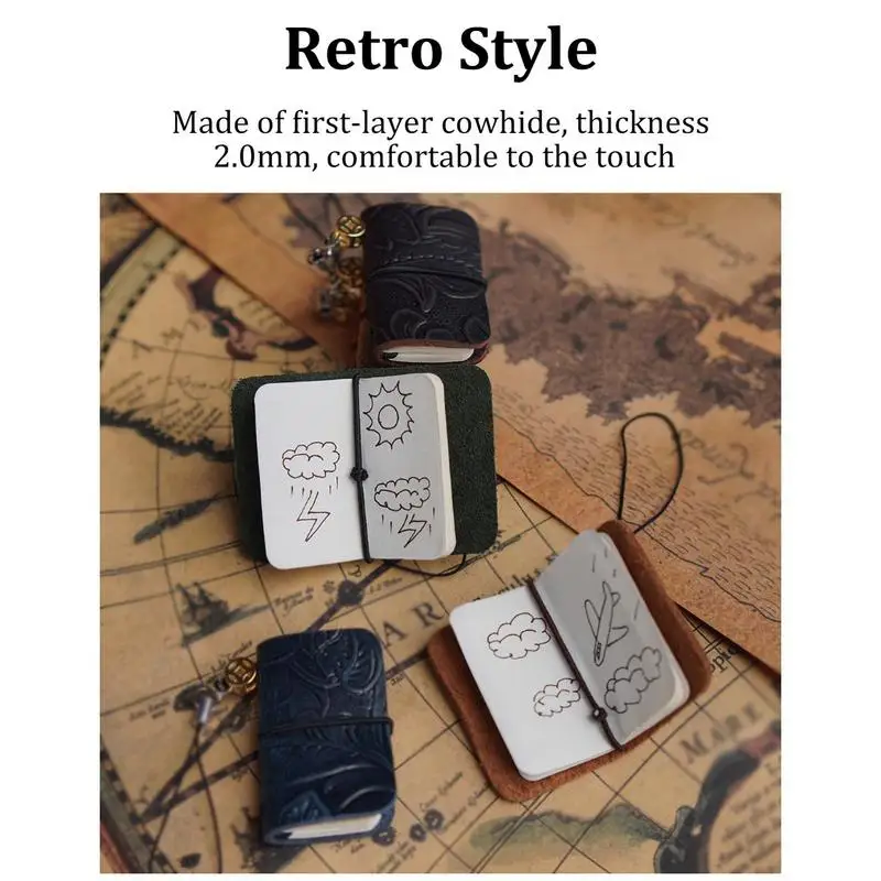 Mini Notebook De Couro Portátil para Estudantes, Notepad De Bolso, Memo Diário, Planejador, Papel De Escrita, Material De Escritório Escolar, 64 Páginas